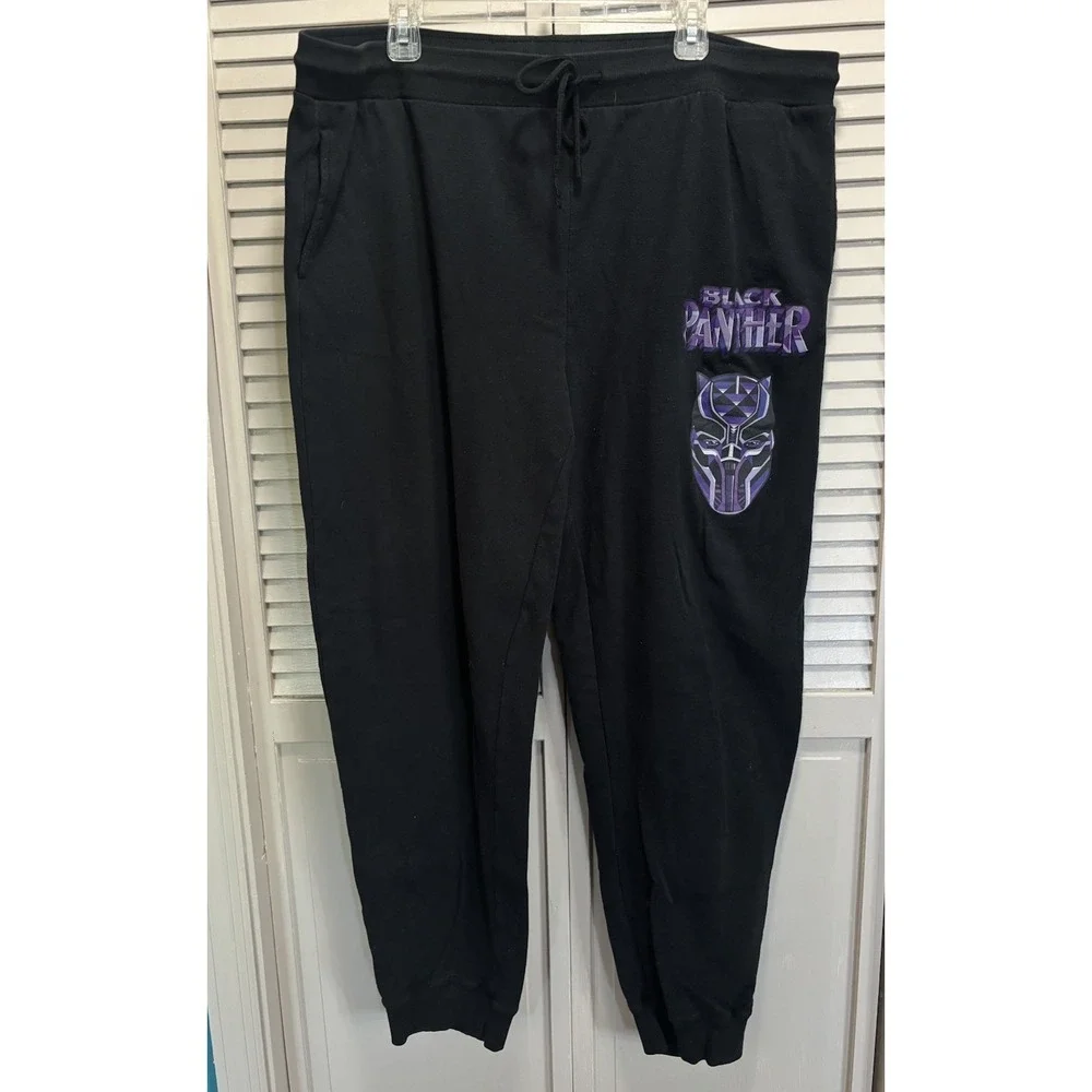 Marvel Black Panther Graphic‎ Sweat Pants Joggers Mens Size 3XL Elastic/Tie